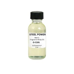 Steel Power (Men) Body Oil Fragrance 1 oz Glass Bottle All Natural Scent